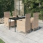 vidaXL 5-tlg. Garten-Essgruppe mit Kissen Beige vidaXL 5-tlg. Garten-Essgruppe mit Kissen Beige
