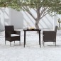 vidaXL 3-tlg. Garten-Essgruppe mit Kissen Schwarz vidaXL 3-tlg. Garten-Essgruppe mit Kissen Schwarz