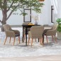 vidaXL 5-tlg. Garten-Essgruppe mit Kissen Braun vidaXL 5-tlg. Garten-Essgruppe mit Kissen Braun