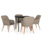 vidaXL 5-tlg. Garten-Essgruppe mit Kissen Braun vidaXL 5-tlg. Garten-Essgruppe mit Kissen Braun
