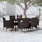 vidaXL 7-tlg. Garten-Essgruppe mit Kissen Schwarz vidaXL 7-tlg. Garten-Essgruppe mit Kissen Schwarz