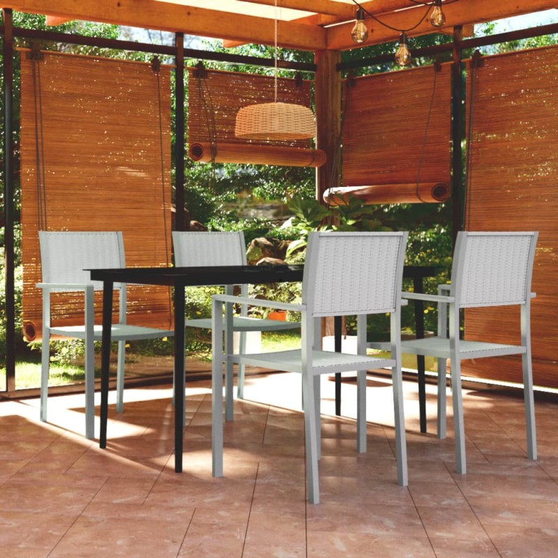 vidaXL 5-tlg. Garten-Essgruppe Weiß vidaXL 5-tlg. Garten-Essgruppe Weiß