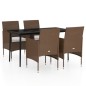 vidaXL 5-tlg. Garten-Essgruppe mit Kissen Braun und Schwarz vidaXL 5-tlg. Garten-Essgruppe mit Kissen Braun und Schwarz