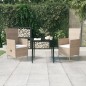 vidaXL 3-tlg. Garten-Essgruppe mit Kissen Beige vidaXL 3-tlg. Garten-Essgruppe mit Kissen Beige