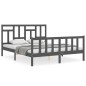 Massivholzbett mit Kopfteil Grau 160x200 cm Massivholzbett mit Kopfteil Grau 160x200 cm
