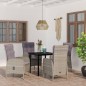 vidaXL 5-tlg. Garten-Essgruppe mit Kissen Grau und Schwarz vidaXL 5-tlg. Garten-Essgruppe mit Kissen Grau und Schwarz
