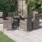 vidaXL 7-tlg. Garten-Essgruppe mit Kissen Grau vidaXL 7-tlg. Garten-Essgruppe mit Kissen Grau