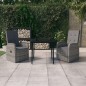 vidaXL 3-tlg. Garten-Essgruppe mit Kissen Grau vidaXL 3-tlg. Garten-Essgruppe mit Kissen Grau