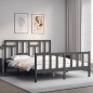 Massivholzbett mit Kopfteil Grau 160x200 cm Massivholzbett mit Kopfteil Grau 160x200 cm