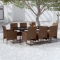 vidaXL 9-tlg. Garten-Essgruppe mit Kissen Braun und Schwarz vidaXL 9-tlg. Garten-Essgruppe mit Kissen Braun und Schwarz