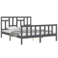 Massivholzbett mit Kopfteil Grau 160x200 cm Massivholzbett mit Kopfteil Grau 160x200 cm