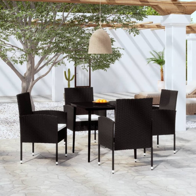 vidaXL 5-tlg. Garten-Essgruppe Schwarz vidaXL 5-tlg. Garten-Essgruppe Schwarz