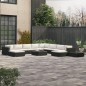 12-tlg. Garten-Lounge-Set mit Auflagen Poly Rattan Schwarz 12-tlg. Garten-Lounge-Set mit Auflagen Poly Rattan Schwarz