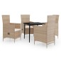 vidaXL 5-tlg. Garten-Essgruppe mit Kissen Beige vidaXL 5-tlg. Garten-Essgruppe mit Kissen Beige