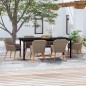 vidaXL 7-tlg. Garten-Essgruppe mit Kissen Braun vidaXL 7-tlg. Garten-Essgruppe mit Kissen Braun