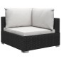 12-tlg. Garten-Lounge-Set mit Auflagen Poly Rattan Schwarz 12-tlg. Garten-Lounge-Set mit Auflagen Poly Rattan Schwarz