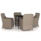 vidaXL 5-tlg. Garten-Essgruppe mit Kissen Braun vidaXL 5-tlg. Garten-Essgruppe mit Kissen Braun