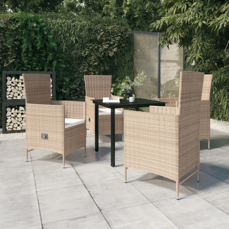 vidaXL 5-tlg. Garten-Essgruppe mit Kissen Beige vidaXL 5-tlg. Garten-Essgruppe mit Kissen Beige