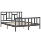 Massivholzbett mit Kopfteil Grau 160x200 cm Massivholzbett mit Kopfteil Grau 160x200 cm