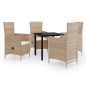vidaXL 5-tlg. Garten-Essgruppe mit Kissen Beige vidaXL 5-tlg. Garten-Essgruppe mit Kissen Beige