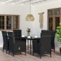 vidaXL 7-tlg. Garten-Essgruppe mit Kissen Schwarz vidaXL 7-tlg. Garten-Essgruppe mit Kissen Schwarz