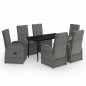vidaXL 7-tlg. Garten-Essgruppe mit Kissen Grau vidaXL 7-tlg. Garten-Essgruppe mit Kissen Grau
