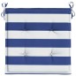 Gartenstuhl-Kissen 6 Stk. Blau & Weiß Gestreift 40x40x3cm Stoff Gartenstuhl-Kissen 6 Stk. Blau & Weiß Gestreift 40x40x3cm Stoff