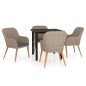 vidaXL 5-tlg. Garten-Essgruppe mit Kissen Braun vidaXL 5-tlg. Garten-Essgruppe mit Kissen Braun