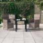 vidaXL 3-tlg. Garten-Essgruppe mit Kissen Grau vidaXL 3-tlg. Garten-Essgruppe mit Kissen Grau