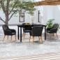 vidaXL 5-tlg. Garten-Essgruppe mit Kissen Schwarz vidaXL 5-tlg. Garten-Essgruppe mit Kissen Schwarz
