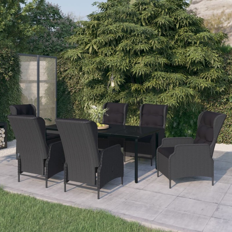 vidaXL 7-tlg. Garten-Essgruppe Dunkelgrau vidaXL 7-tlg. Garten-Essgruppe Dunkelgrau