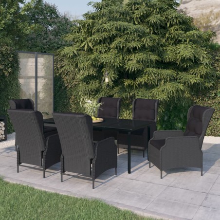 vidaXL 7-tlg. Garten-Essgruppe Dunkelgrau