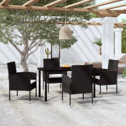 vidaXL 5-tlg. Garten-Essgruppe Schwarz