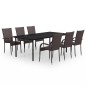 vidaXL 7-tlg. Garten-Essgruppe Braun und Schwarz vidaXL 7-tlg. Garten-Essgruppe Braun und Schwarz