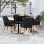 vidaXL 5-tlg. Garten-Essgruppe mit Kissen Schwarz vidaXL 5-tlg. Garten-Essgruppe mit Kissen Schwarz