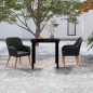 vidaXL 3-tlg. Garten-Essgruppe mit Kissen Schwarz vidaXL 3-tlg. Garten-Essgruppe mit Kissen Schwarz