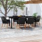 vidaXL 7-tlg. Garten-Essgruppe mit Kissen Schwarz vidaXL 7-tlg. Garten-Essgruppe mit Kissen Schwarz