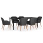 vidaXL 7-tlg. Garten-Essgruppe mit Kissen Schwarz vidaXL 7-tlg. Garten-Essgruppe mit Kissen Schwarz