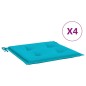 vidaXL Gartenstuhl-Kissen 4 Stk. Türkis 50x50x3 cm Stoff vidaXL Gartenstuhl-Kissen 4 Stk. Türkis 50x50x3 cm Stoff