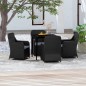 vidaXL 5-tlg. Garten-Essgruppe mit Kissen Schwarz vidaXL 5-tlg. Garten-Essgruppe mit Kissen Schwarz