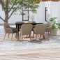 vidaXL 7-tlg. Garten-Essgruppe mit Kissen Braun vidaXL 7-tlg. Garten-Essgruppe mit Kissen Braun