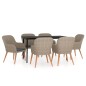 vidaXL 7-tlg. Garten-Essgruppe mit Kissen Braun vidaXL 7-tlg. Garten-Essgruppe mit Kissen Braun