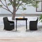 vidaXL 3-tlg. Garten-Essgruppe mit Kissen Schwarz vidaXL 3-tlg. Garten-Essgruppe mit Kissen Schwarz