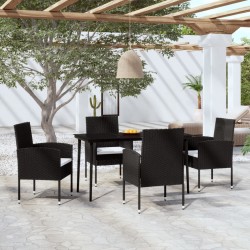 vidaXL 5-tlg. Garten-Essgruppe Schwarz