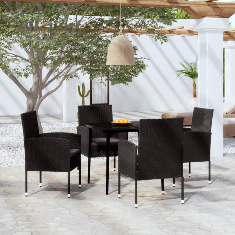 vidaXL 5-tlg. Garten-Essgruppe Schwarz vidaXL 5-tlg. Garten-Essgruppe Schwarz