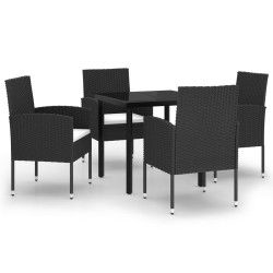 vidaXL 5-tlg. Garten-Essgruppe Schwarz