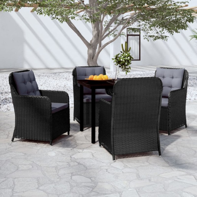vidaXL 5-tlg. Garten-Essgruppe Schwarz vidaXL 5-tlg. Garten-Essgruppe Schwarz