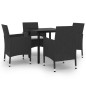vidaXL 5-tlg. Garten-Essgruppe mit Auflagen Poly Rattan und Glas vidaXL 5-tlg. Garten-Essgruppe mit Auflagen Poly Rattan und Glas