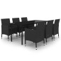 vidaXL 7-tlg. Garten-Essgruppe mit Auflagen Poly Rattan und Glas vidaXL 7-tlg. Garten-Essgruppe mit Auflagen Poly Rattan und Glas