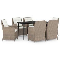 vidaXL 7-tlg. Garten-Essgruppe Braun